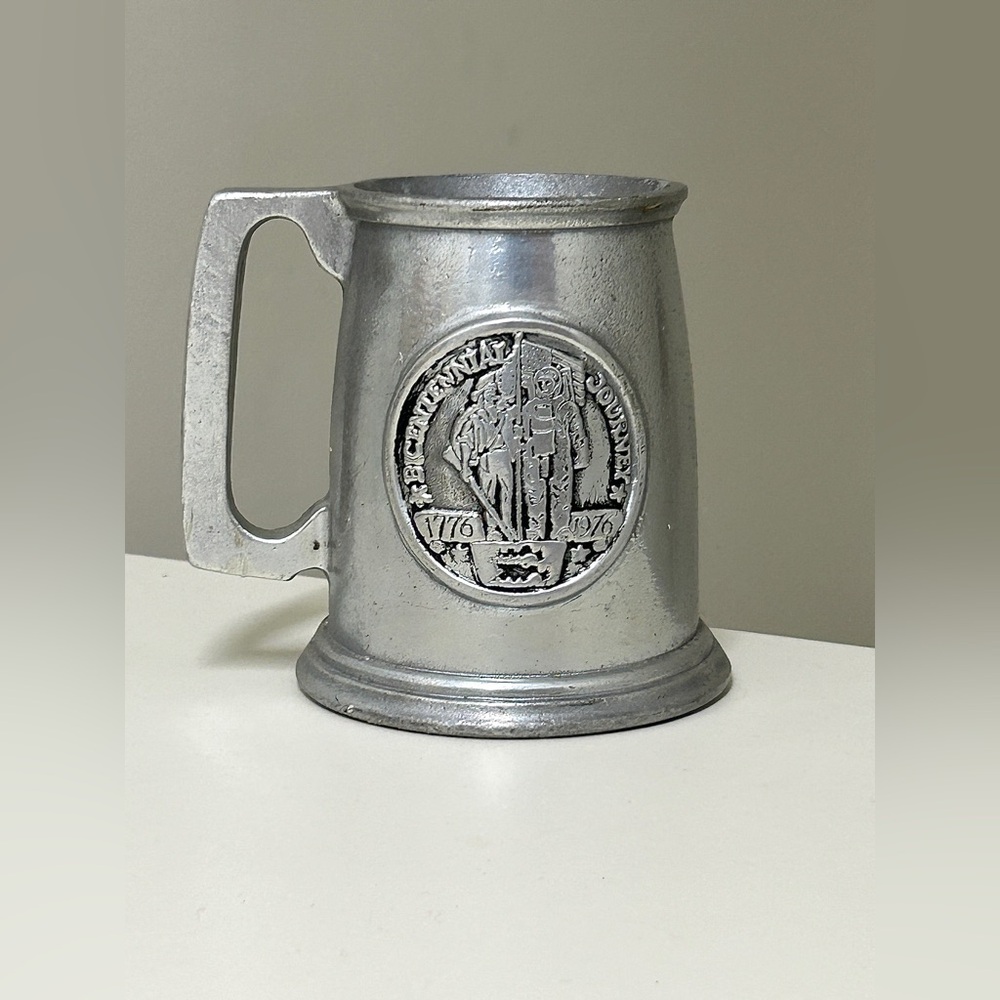 Vintage 1776 1976 Bicentennial of America Freedom Train Solid Pewter Mug Antique